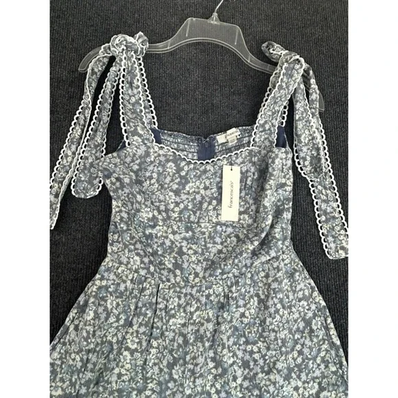 NWT Francesca's Alexa Ditsy Floral Print Jumpsuit XS Wide Leg Spring Easter Boho - Picture 2 of 16